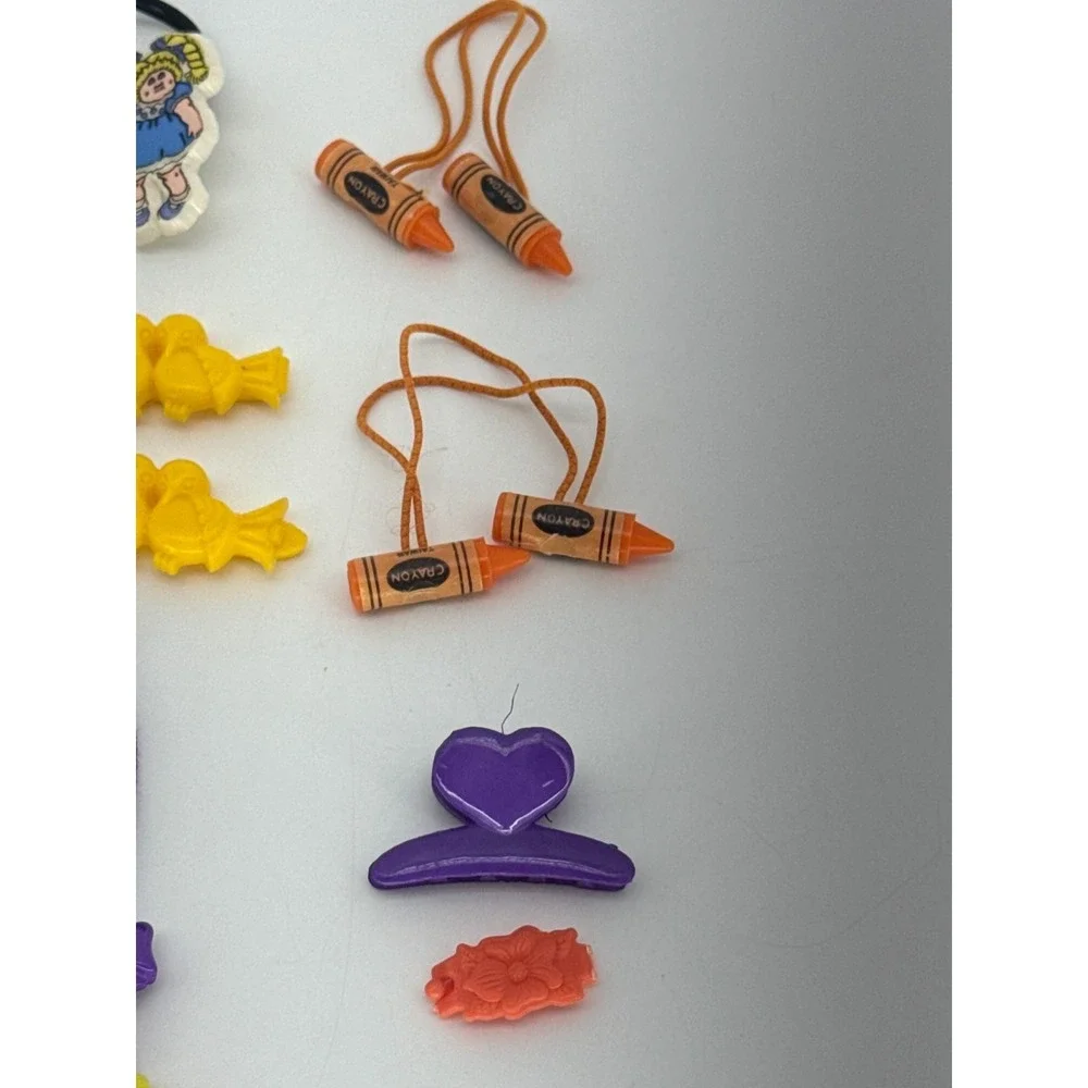 Vintage 1980s Kids Hair Accessories Lot Barrettes Clips Charms Cabbage Patch 20